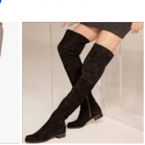 Stuart Weitzman Black Suede Over the Knee Foldover Boots women’s 6 - Picture 2 of 12